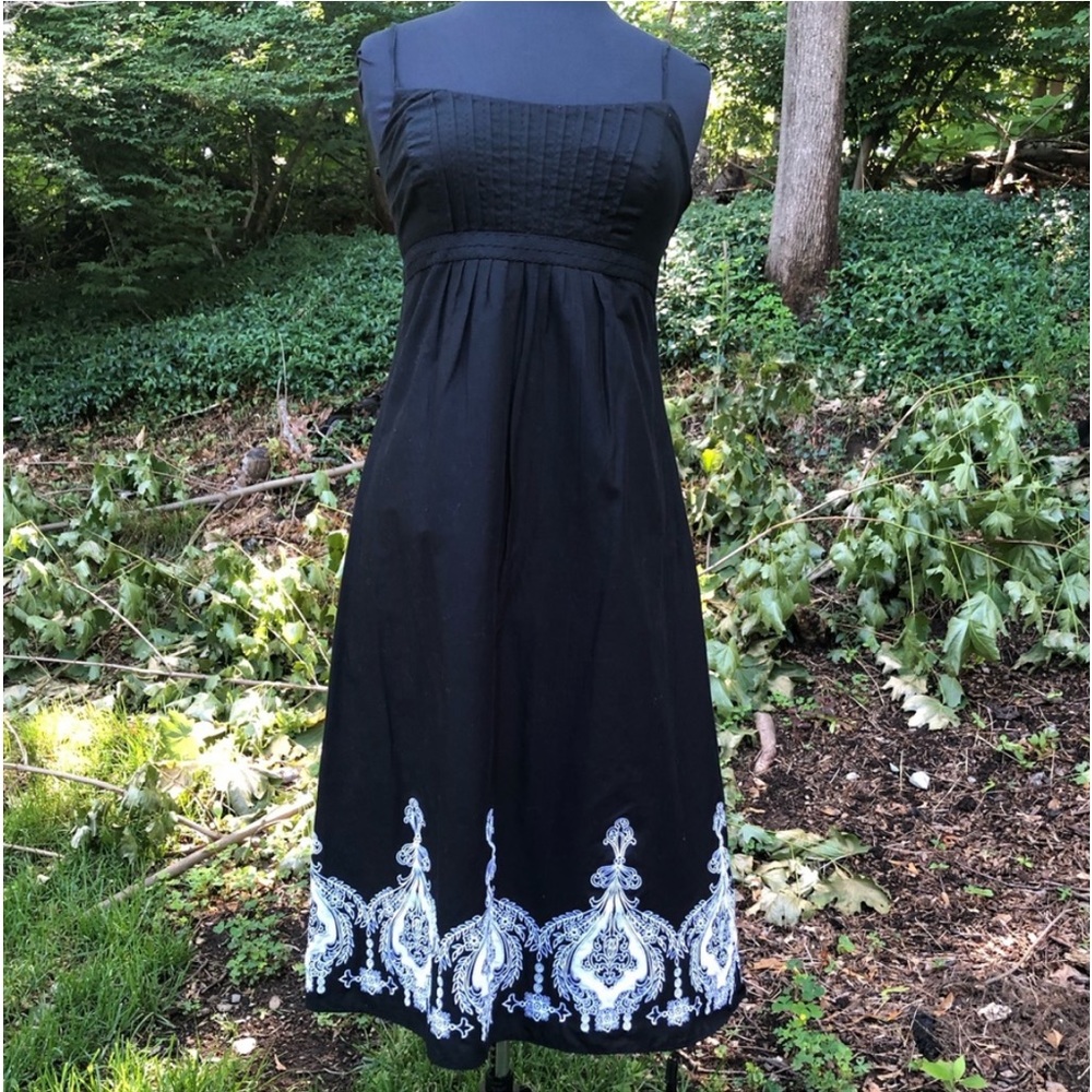 Embroidered Spaghetti Strap Dress